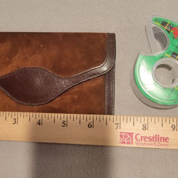 Hugo Bosca Brown Calf Skin Leather check wallet Vintage - Picture 8 of 9